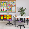 Titan Swivel Junior Stool with Plastic Base and Castors