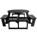 EKO 8 Seater Round Picnic Table - Black