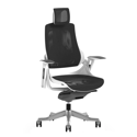 Zure High Back White Shell Mesh Executive Office Chair with Arms
