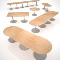 Trumpet Base Radial End Boardroom Table
