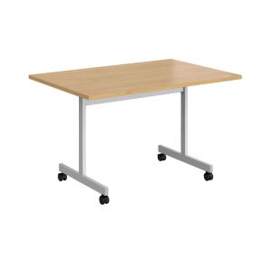 Rectangular FlipTop Meeting Table 1200 - Silver - Oak