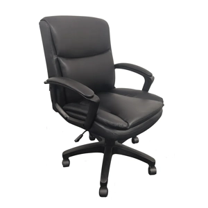 Mid-back Black Faux Leather Managers Chair