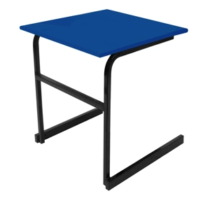 Heavy Duty Cantilever Exam Desk - Black Legs - Royal Blue