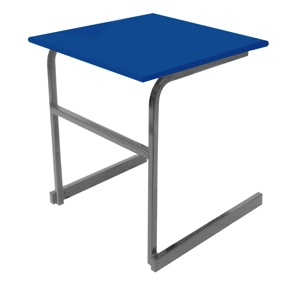 Heavy Duty Cantilever Exam Desk - Dark Grey Legs - Royal Blue