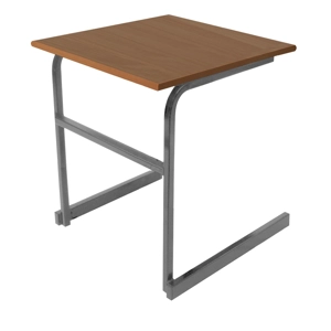 Heavy Duty Cantilever Exam Desk - Dark Grey Legs - Aida Walnut