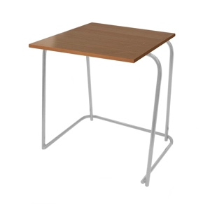 Heavy Duty Nesting Exam Desk - Light Grey Frame - Aida Walnut