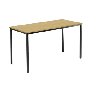 Rectangular Student Spiral Stacking Table - 1500 - 710 High - Black Frame - Dorset Oak
