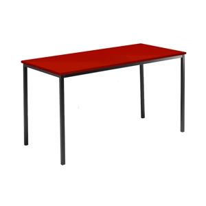 Rectangular Student Spiral Stacking Table - 1500 - 710 High - Black Frame - Red