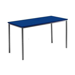 Rectangular Student Spiral Stacking Table - 1500 - 710 High - Dark Grey Frame - Blue