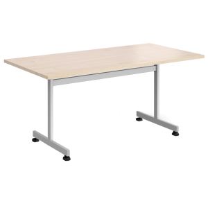FlipTop Rectangular Meeting Table 1600 - Silver - Maple