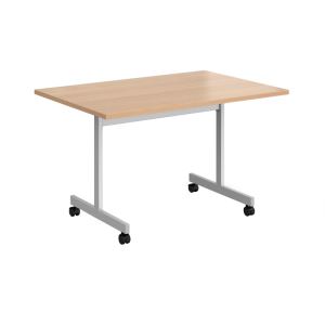 Rectangular FlipTop Meeting Table 1200 - Silver - Beech