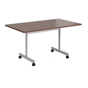 Rectangular FlipTop Meeting Table 1400 - Silver - Walnut