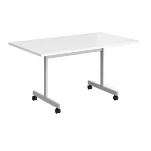 Rectangular FlipTop Meeting Table 1400 - Silver - White