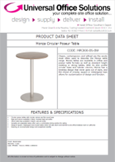 DATA SHEET - Monza Circular Poseur Table (MDC800)
