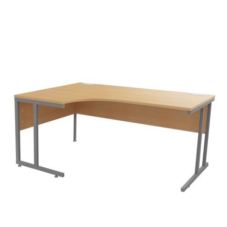 Platinum Range - Radial Workstation - Cantilever - 1600mm - Left Hand - Beech