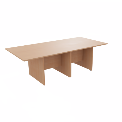 Rectangular Conference Tables with Straight Modesty Panel and Panel End Leg - 2400mm - Beech