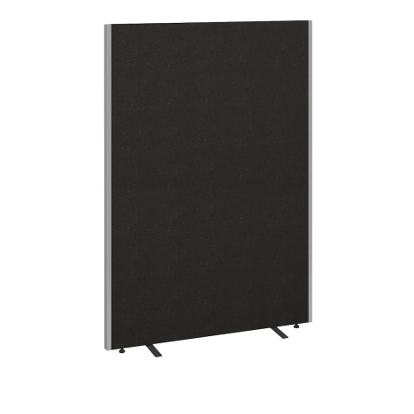 Floor Standing Fabric Screen - W1200 x D40 x H1800mm - Black