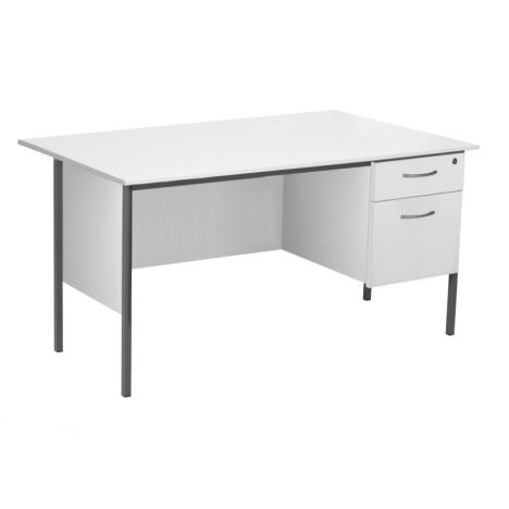 Teacher Desk - 1500 - 2 Drawer - White