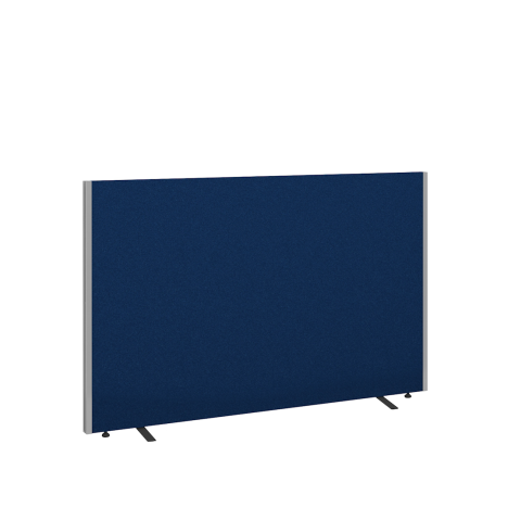 Floor Standing Fabric Screen - W1600 x D40 x H1200mm - Blue