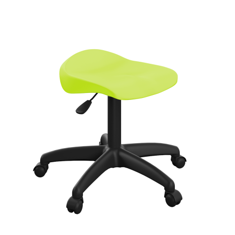 Titan Swivel Junior Stool with Plastic Base and Castors - Lime