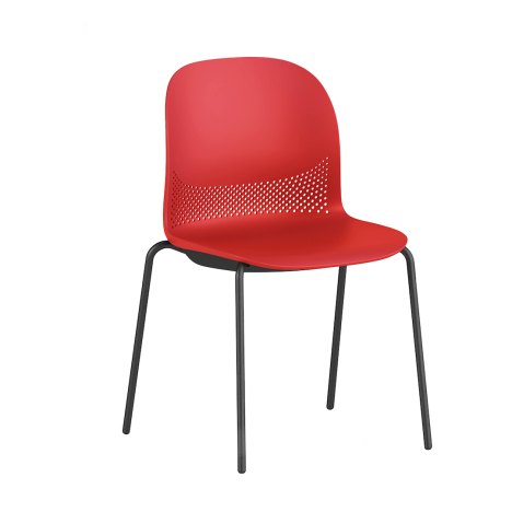 Jet Meeting Chair - Four Legs - Coral Red
