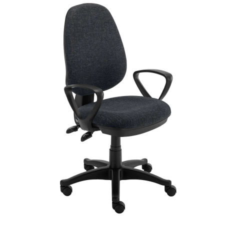 Versi Twin Lever Operator Chair - Fixed Arms - Charcoal