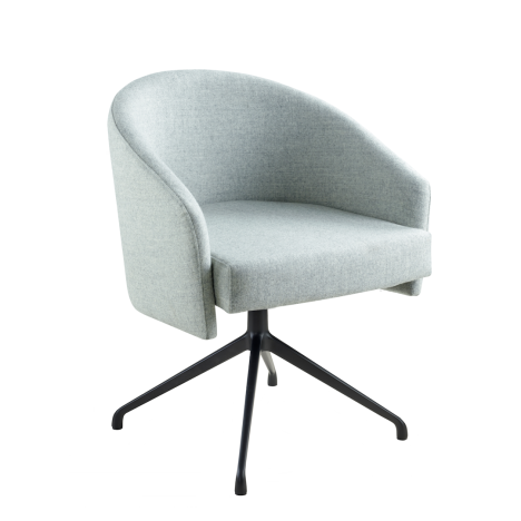 Fuji Upholstered Lounge Chair - Black 4 Star Pyramid Swivel Base
