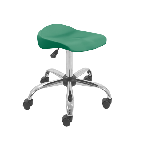 Titan Swivel Senior Stool - with Chrome Base and Castors - Green