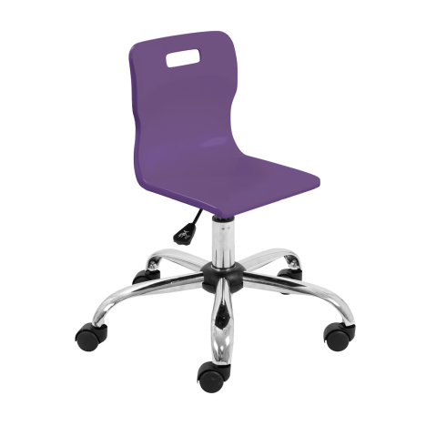Titan Swivel Junior Chair - Chrome Base -  Purple
