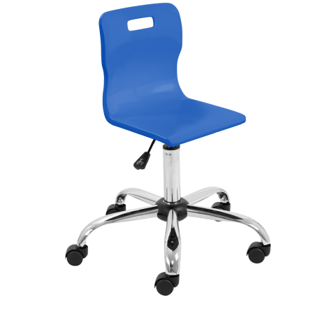 Titan Swivel Senior Chair - Chrome Base - Blue