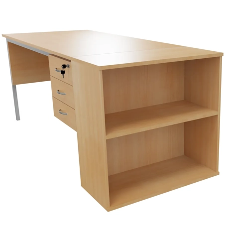 Desk End Bookcase - Beech