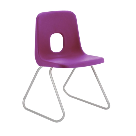 E Series Polypropylene Classroom Chair - Silver Skid Frame - Size EBS - Purple