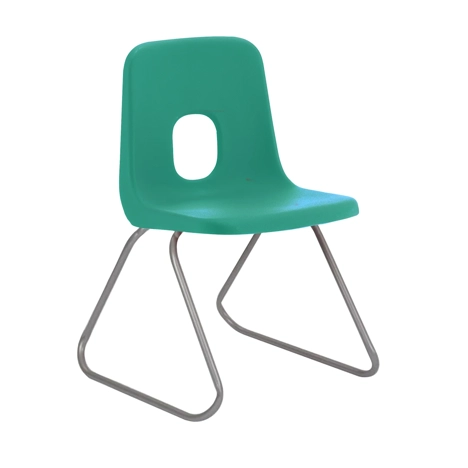 E Series Polypropylene Classroom Chair - Grey Skid Frame - Size EBS - Jade