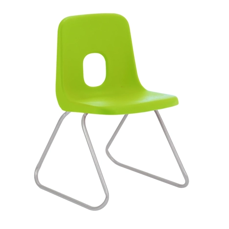 E Series Polypropylene Classroom Chair - Silver Skid Frame - Size ECS - Acid