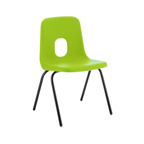 E Series Polypropylene Classroom Chair - 4 Black Legs - Size EA - Acid