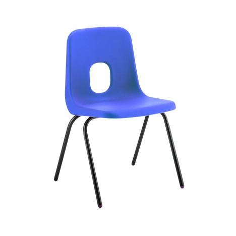 E Series Polypropylene Classroom Chair - 4 Black Legs - Size EA - Blue