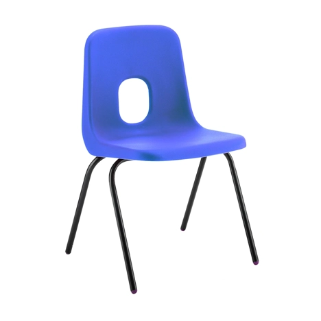 E Series Polypropylene Classroom Chair - 4 Black Legs - Size EB - Blue