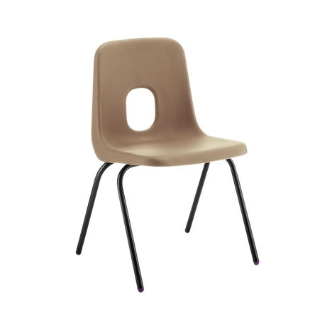 E Series Polypropylene Classroom Chair - 4 Black Legs - Size EA - Brown