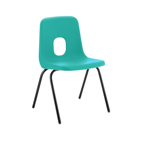 E Series Polypropylene Classroom Chair - 4 Black Legs - Size EA - Emerald