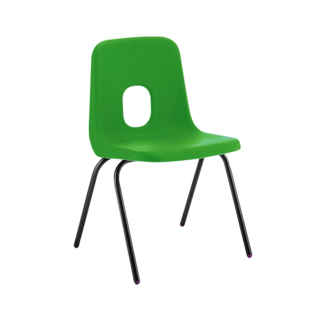E Series Polypropylene Classroom Chair - 4 Black Legs - Size EA - Green