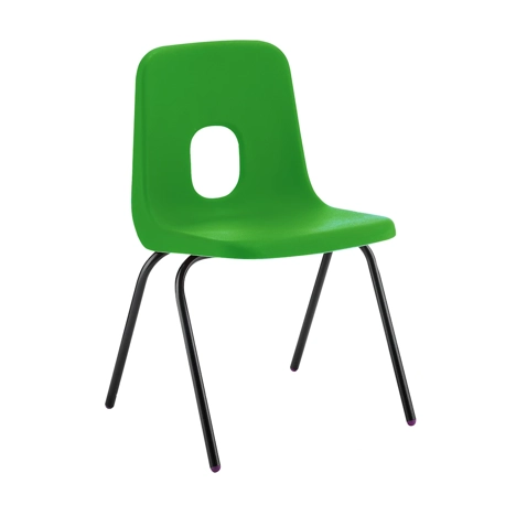 E Series Polypropylene Classroom Chair - 4 Black Legs - Size EB - Green