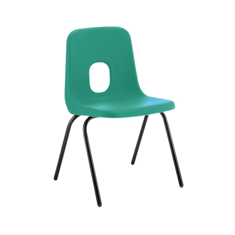 E Series Polypropylene Classroom Chair - 4 Black Legs - Size EA - Jade