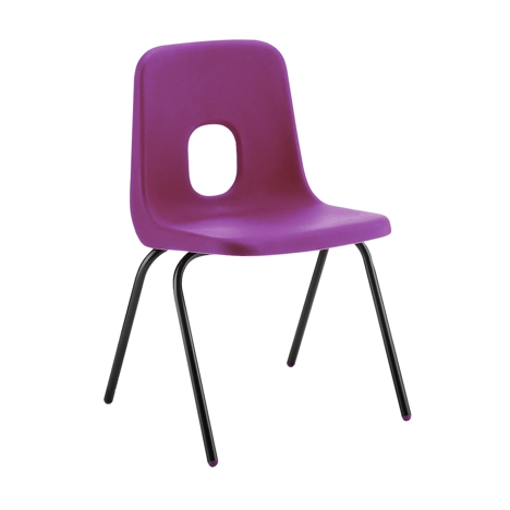 E Series Polypropylene Classroom Chair - 4 Black Legs - Size EB - Purple