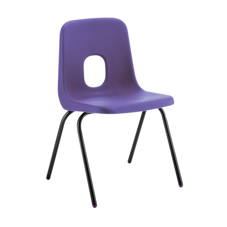 E Series Polypropylene Classroom Chair - 4 Black Legs - Size EB - Sapphire