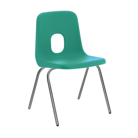 E Series Polypropylene Classroom Chair - 4 Grey Legs - Size EB - Jade