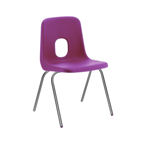 E Series Polypropylene Classroom Chair - 4 Grey Legs - Size EA - Purple