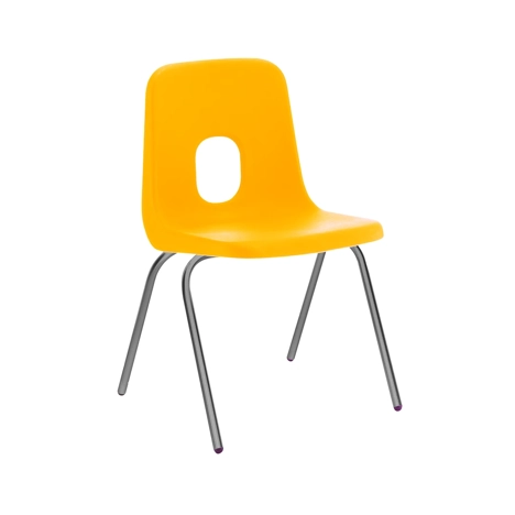 E Series Polypropylene Classroom Chair - 4 Grey Legs - Size EA - Yellow