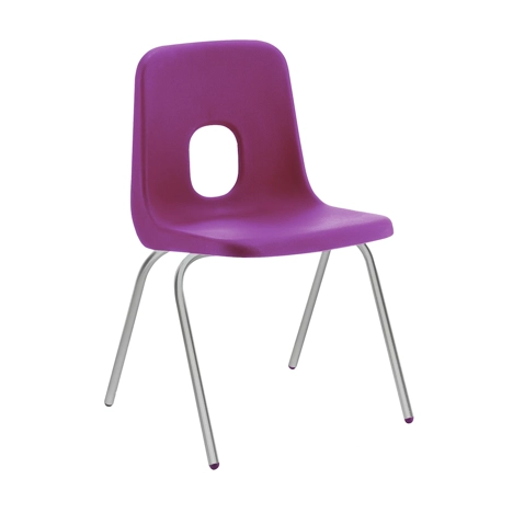 E Series Polypropylene Classroom Chair - 4 Silver Legs - Size EB - Purple