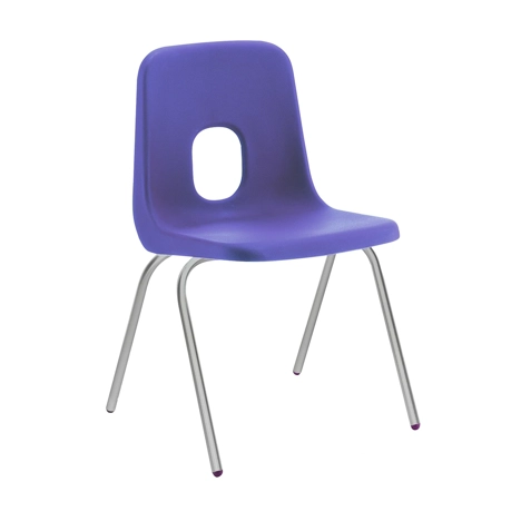 E Series Polypropylene Classroom Chair - 4 Silver Legs - Size EB - Sapphire