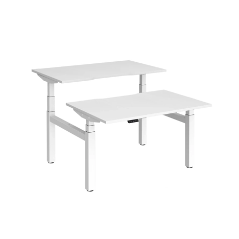 Elev8 Luxe Sit-Stand Back-To-Back Desks - 1200 - White - White